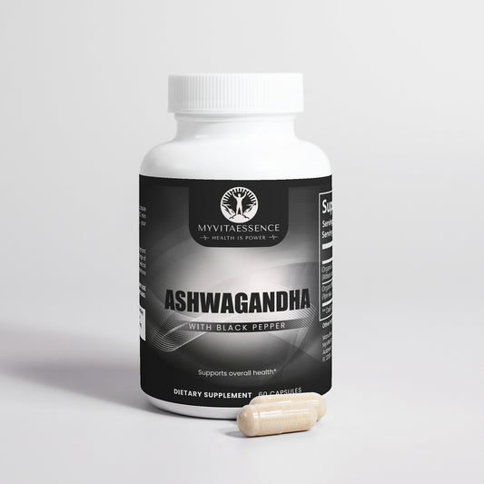 Ashwagandha premium health supplement white with pills