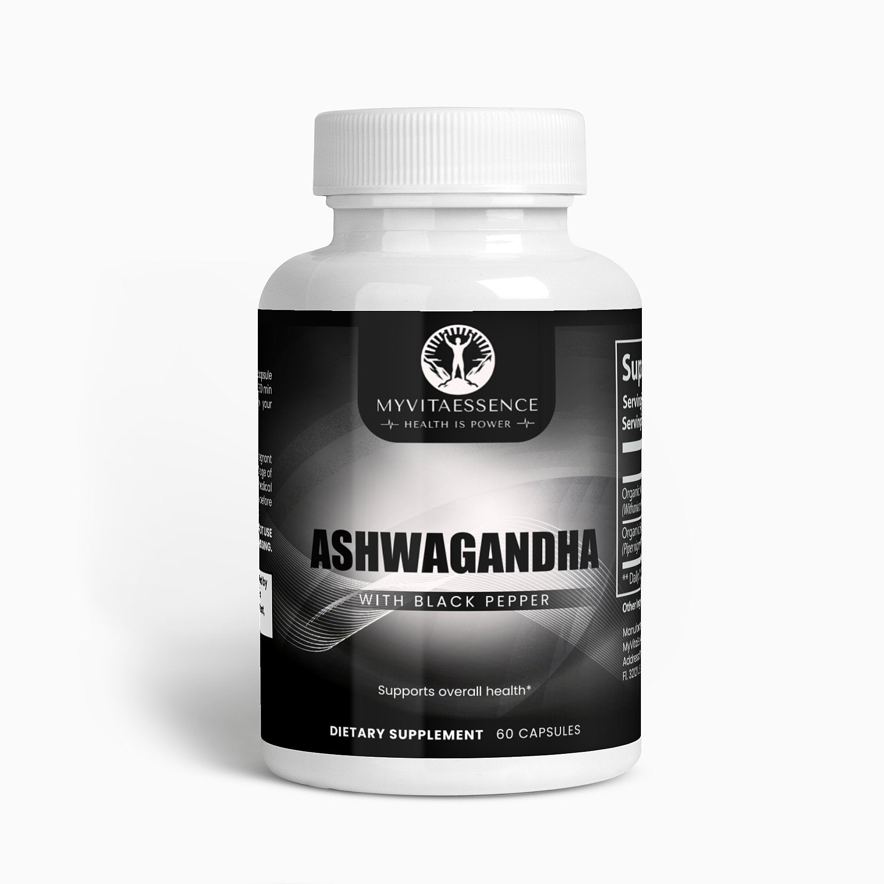 Ashwagandha premium health supplement white