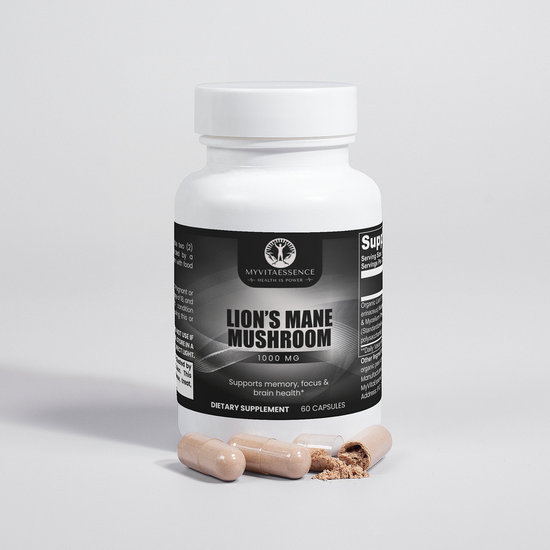 MyVitaEssence Lion's Mane Mushroom | Premium Health Supplement for Focus & Cognitive Support