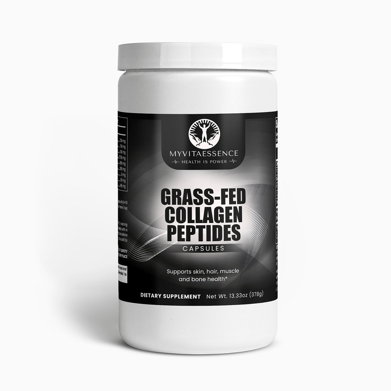 grass fed collagen peptides premium health supplement white