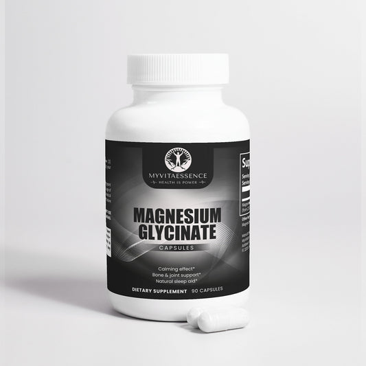 magnesium glycinate premium health supplement white with pills