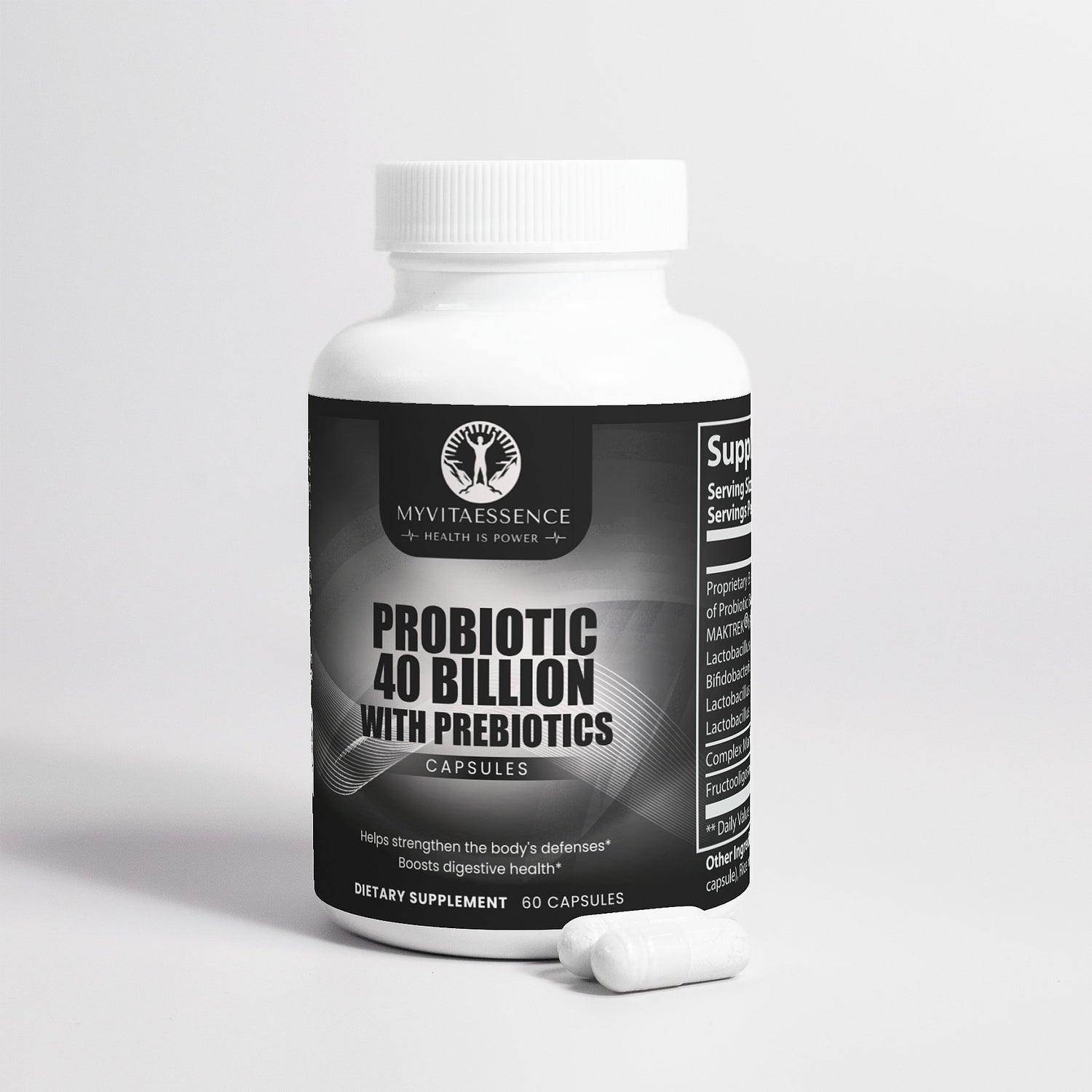 MyVitaEssence Probiotic 40 Billion with Prebiotics | Premium Health Supplement for Gut Health