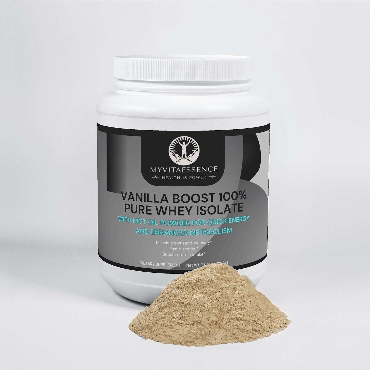 MyVitaEssence Vanilla Boost 100% Whey Protein Isolate | Premium Protein Supplement for Lean Muscle & Recovery