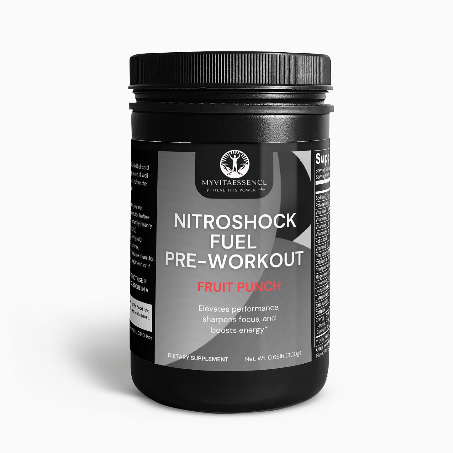 Unleash Your Workout Potential with MyVitaEssence NitroShock Pre-Workout Powder (Fruit Punch)