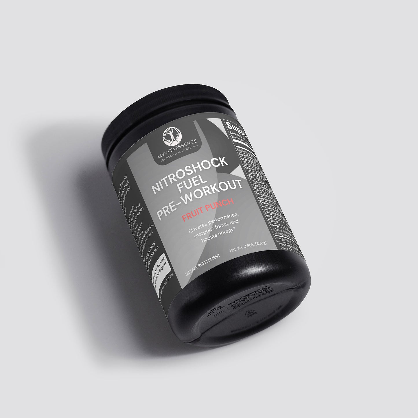 Unleash Your Workout Potential with MyVitaEssence NitroShock Pre-Workout Powder (Fruit Punch)